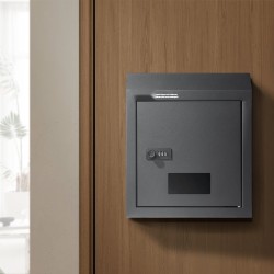 Oven läpi asennettava avain ja postilaatikko numerolukolla tummanharmaa teräsrunko