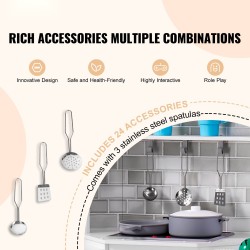 Puinen kulmakeittiö leikkisetti valkoinen valot ja äänet 3–8-vuotiaille