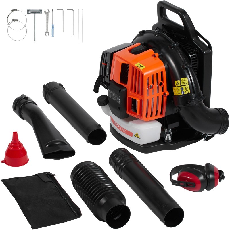 Reppumallinen kaksitahtinen bensiinikäyttöinen lehtipuhallin 63 cm3 1,89 l 1110 CFM