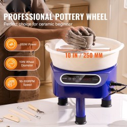 Savenvalantakone 350W suoravetoinen 10-tuumainen työlautanen LCD-kosketusnäyttö jalkapoljin kolme tukijalkaa sininen