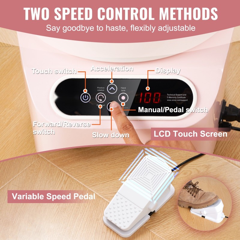 savenvalajan pyörä 27,9 cm 450 W 5 kg kosketusnäytöllä pinkki