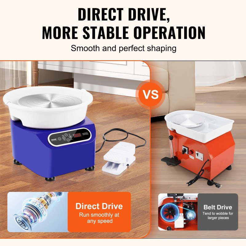 Keramiikkadreija 27,9 cm lautanen 450 W kosketusnäyttö jalkapoljin työkalusarjat esiliina