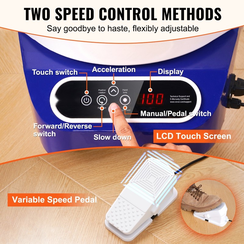 Keramiikkadreija 27,9 cm lautanen 450 W kosketusnäyttö jalkapoljin työkalusarjat esiliina