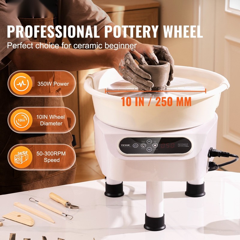 Savenvalantakone 10-tuumainen 350 W suora veto kosketusnäytöllä jalkapolkimella kolmella tukijalalla