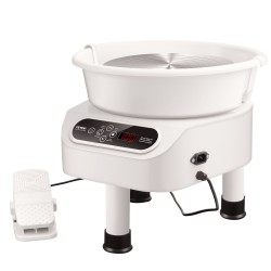 Sähködreija laikan halkaisija 27 9 senttimetriä 450 wattia kosketusnäyttö jalkapoljin valkoinen