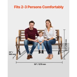 Ulkopenkki hiiliteräsrunko 127 cm antiikinpronssinen sälekuvioitu selkänoja