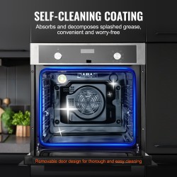 Sisäänrakennettu sähköuuni 24 tuumaa 76 litraa 3550 wattia 9 toimintoa