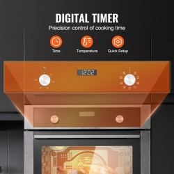 Sisäänrakennettava 24 tuuman sähköuuni 76 litraa 3550 wattia 9 toimintoa