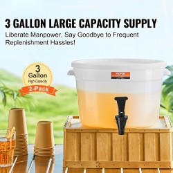 Juoma-annostelija yksitoista litraa kaksipakkaus polypropeeni ja polykarbonaatti tippumaton hana