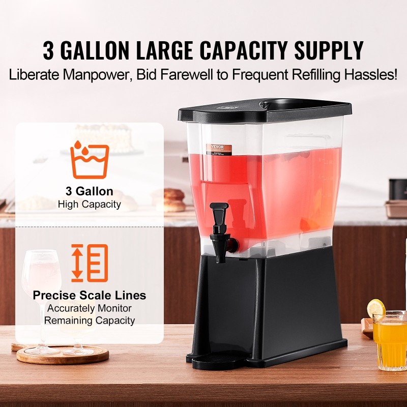 Juoma-annostelija 11 l PP-muovi kapea jalusta ravintoloihin ja juhliin