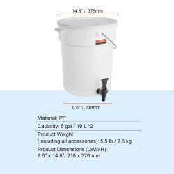 Muovinen juoma-annostelija 2 kpl 19 l tippumaton hana