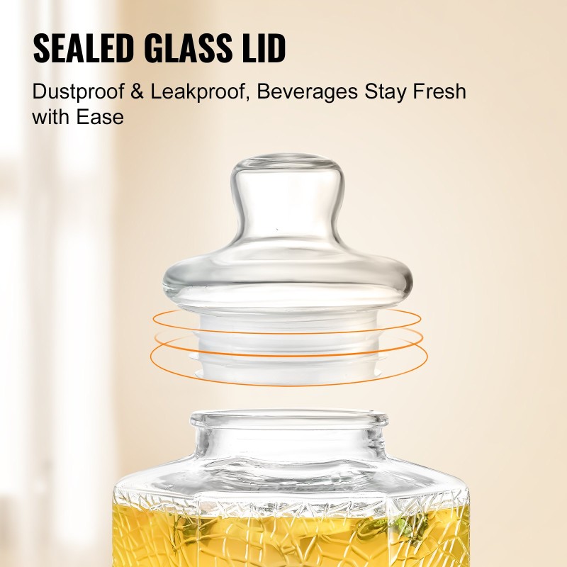 Lasinen juoma-annostelija 10 l paksu lasirunko ruostumattomalla teräshanalla puujalustalla juhliin