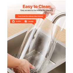 Juoma-annostelija 13 l borosilikaattilasinen puujalustalla ruostumaton teräshana juhliin