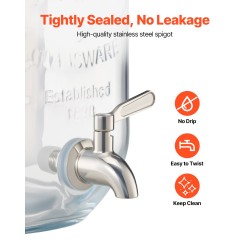 Lasinen juoma-annostelija kaksoissylinterinen 2 kpl yhteensä 7,6 l ruostumaton hana puujalustalla