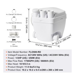 Allaspumppu 200 wattia automaattinen öljytäytteinen moottori valualumiininen runko 3,8 senttimetriä poistoyhde