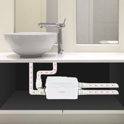 Silppuri-jätevesipumppu 350 W 6000 l/h 7 m nostokorkeus 3 sisääntuloa antibakteerinen säiliö