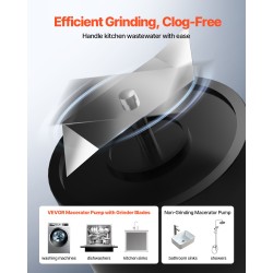 Silppuava jätevesipumppu 500 W 110 l/min 8 m nostokorkeus 4 tuloliitäntää