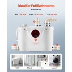 Pilkkova jätevesipumppu 500 wattia 110 litraa minuutissa 8 metrin nostokorkeus 4 tuloaukkoa