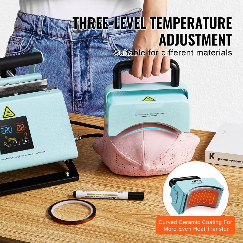 Lämpöprässi kaksitoiminen juoma ja lippalakeille silikonialustalla sopii 11–30 unssin mukeille