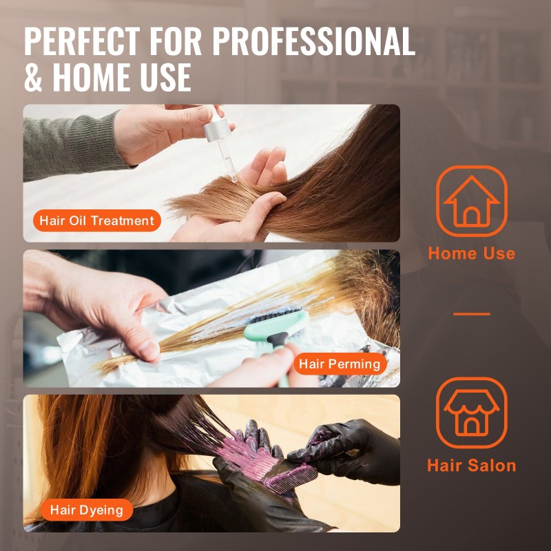 Hiushöyrystin polypropeenimuovi 300 mm kupu 2 höyrytasoa ionitila ajastin säädettävä korkeus