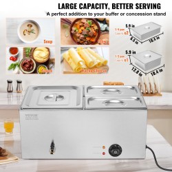 Lämpöhaude 3 astiaa ruostumatonta terästä 16 litraa 1200 wattia 30–85°C noutopöytiin