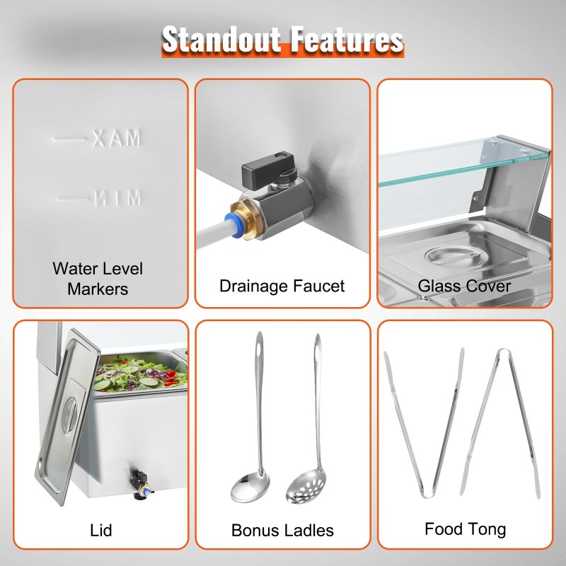 Lämpöallas 3-osainen ruostumattomasta teräksestä kolmelle 7,6 l astiolle lasikannella