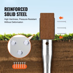 Maahan ruuvattava teräksinen tolpanpidike 89 mm 1 kpl postilaatikoille ja aitatolpille