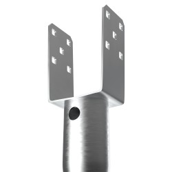 Maahan ruuvattava teräksinen tolpanpidike 89 mm 1 kpl postilaatikoille ja aitatolpille