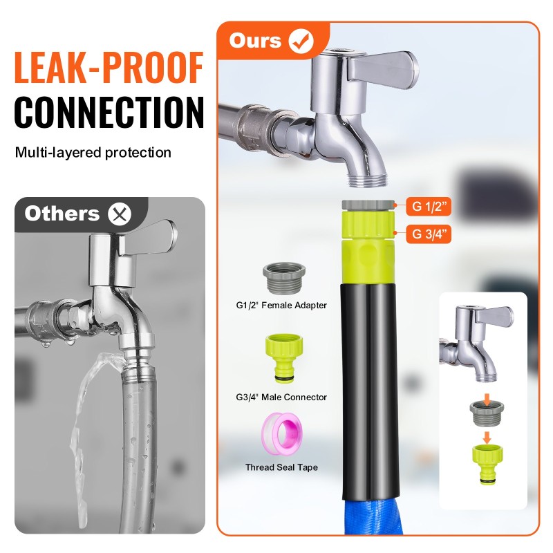 Lämmitettävä vesiletku 30,5 m 5/8 tuumaa 550 W juomavedelle talvikäyttöön