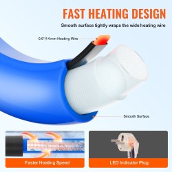 Lämmitettävä PVC-vesiletku 4,6 m juomavesikäyttöön talvikäyttöön jopa -42,7 °C