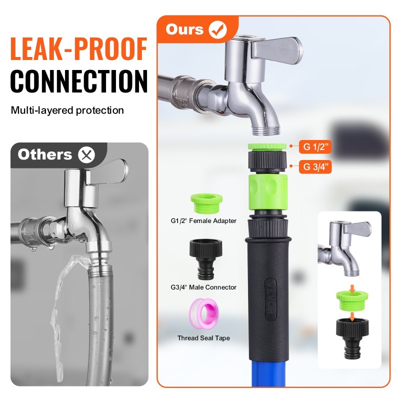 Lämmitettävä PVC-vesiletku 4,6 m juomavesikäyttöön talvikäyttöön jopa -42,7 °C