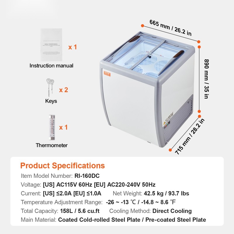 Kaupallinen jäätelövitriini 158 l 4 astiaa lasikansi 2 liukuovea lukittavat pyörät