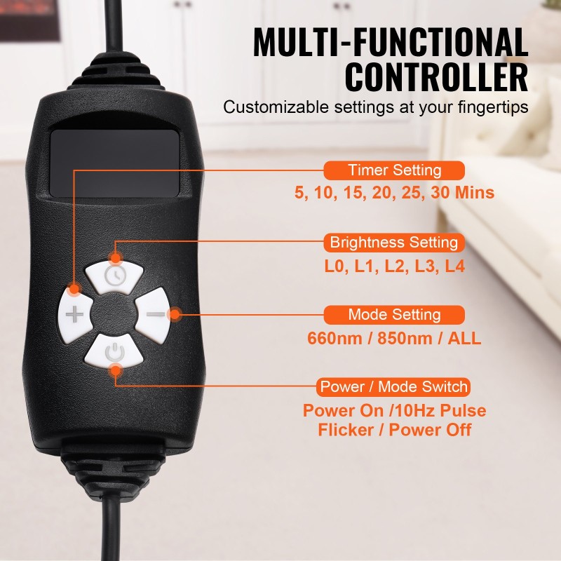 Punavaloterapia-alusta 400 LED-valoa 660/850 nanometriä taipuisa 815×310 millimetriä