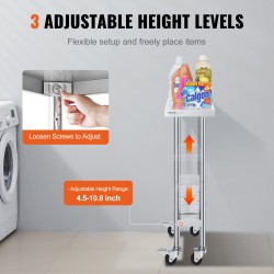 Työtaso ruostumattomasta teräksestä 610x350x955 mm kolmitasoinen nelipyöräinen ammattikeittiöön