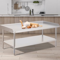 Ruostumattomasta teräksestä valmistettu työpöytä 762×1524×660 mm 3-puoleisella roiskesuojalla