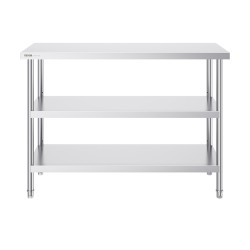 Ruostumaton teräs työtaso 45 7 121 9 cm säädettävällä hyllyllä