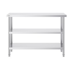 Työtaso ruostumattomasta teräksestä 35 6 x 121 9 x 86 4 cm säädettävällä alahyllyllä ammattikeittiöön