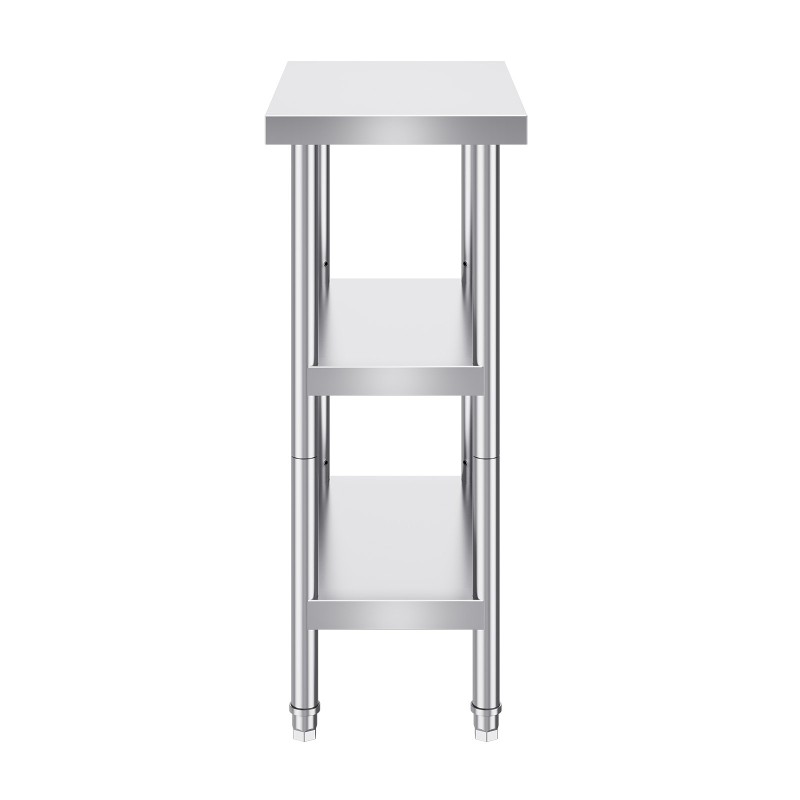 Työtaso ruostumattomasta teräksestä 356x610x864 mm ammattikeittiöön säädettävällä hyllyllä