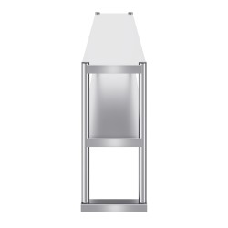 Kaksitasoinen ruostumaton teräs ylähylly 305 x 1829 mm korkeussäädettävä esivalmistelupöydälle