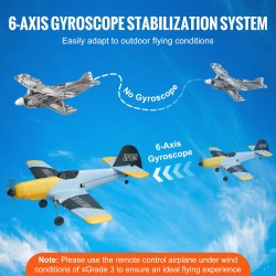 Radio-ohjattava lentokone EPP-runko 2,4 GHz 3-kanavainen 6-akselinen gyrostabilointi 2 akkua