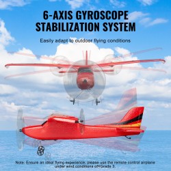 Radio-ohjattava EPP-runkoinen lentokone 2-kanavainen 2.4GHz 6-akselinen gyrostabilisaattori kahdella akulla