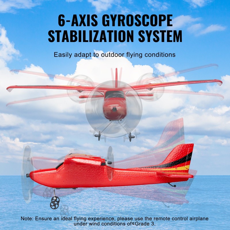 Radio-ohjattava EPP-runkoinen lentokone 2-kanavainen 2.4GHz 6-akselinen gyrostabilisaattori kahdella akulla