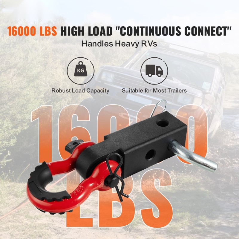 Sakkelivetokoukku alumiiniseos 6061-T6 50 millimetrin vastaanottimelle lukittava vetotappi