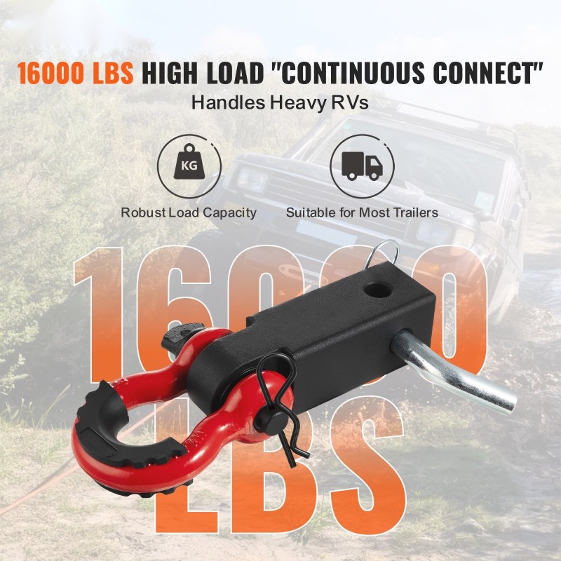 Vetokoukkusovitin 2 tuuman vastaanottimeen alumiiniseos lukittava vetokoukkutappi 7256 kg käyttökuorma