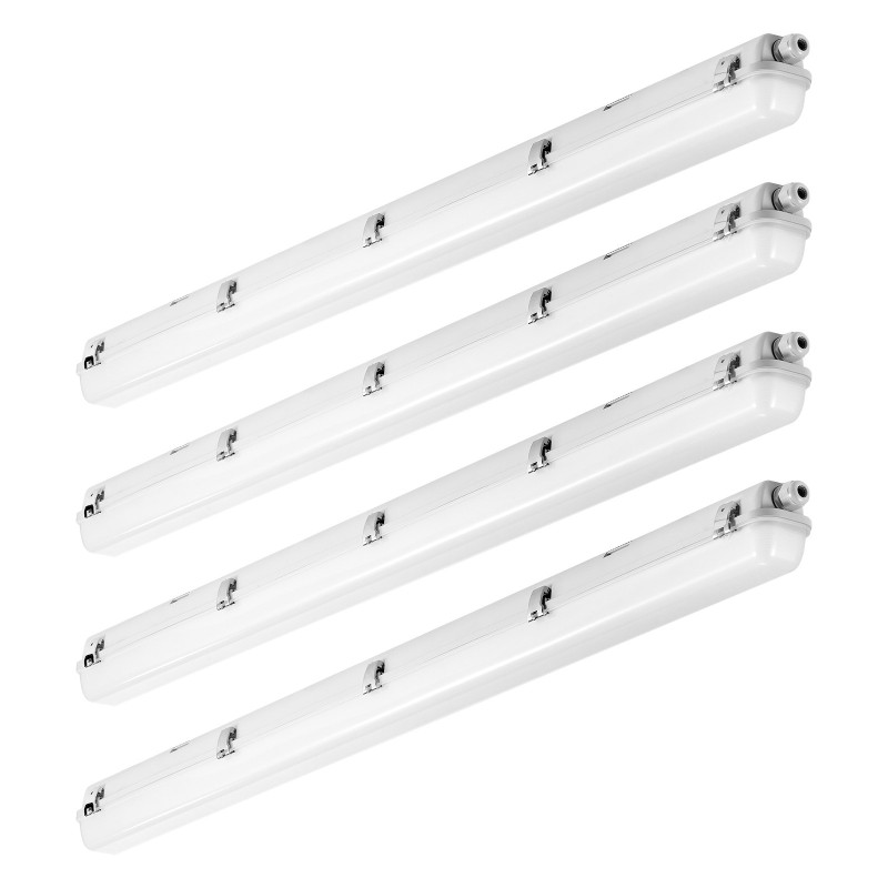 LED-höyrytiivis PC-muovinen valaisin 1270 mm 60W 7400 lm IP65 5000K 4 kpl