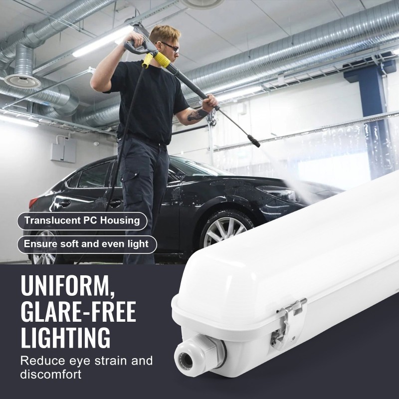 LED höyrytiivis valaisin 1270 mm 4 kpl 40/50/60W IP65 5000K