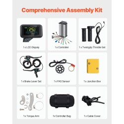 Etupyörän muunnossarja sähköavusteiseen pyörään 1000W 48V 26-tuumaiselle vanteelle LCD-näytöllä PAS-järjestelmällä