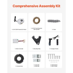 Harjattu tasavirtamoottori 24V 250W 2700 kierrosta minuutissa mukana ohjain ja kaasukahva