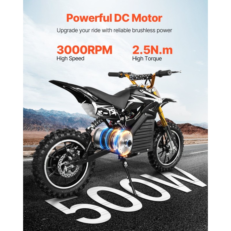 Harjaton moottoripaketti 500W 36V 2,5 N·m nopeudensäätimellä kaasukahvalla