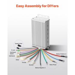 Harjaton 500W 48V tasavirtamoottoripaketti päivitetyllä ohjaimella sähköpyöriin skoottereihin ja mopoihin
